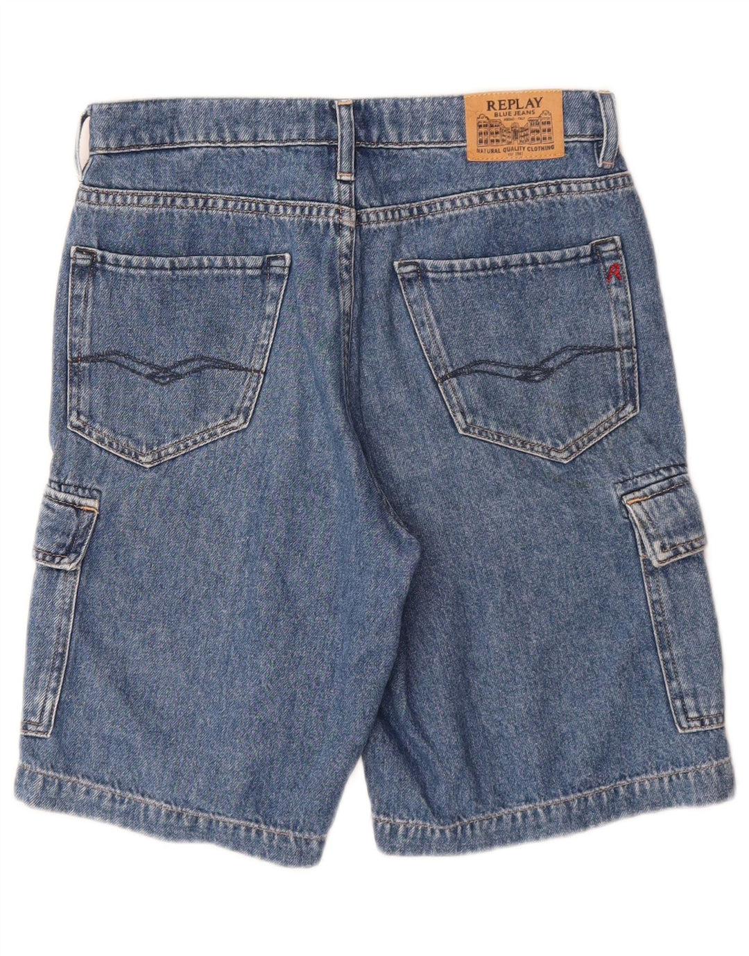 REPLAY Drenge Cargo Denim Shorts 11-12 år W26 Blue Cotton
