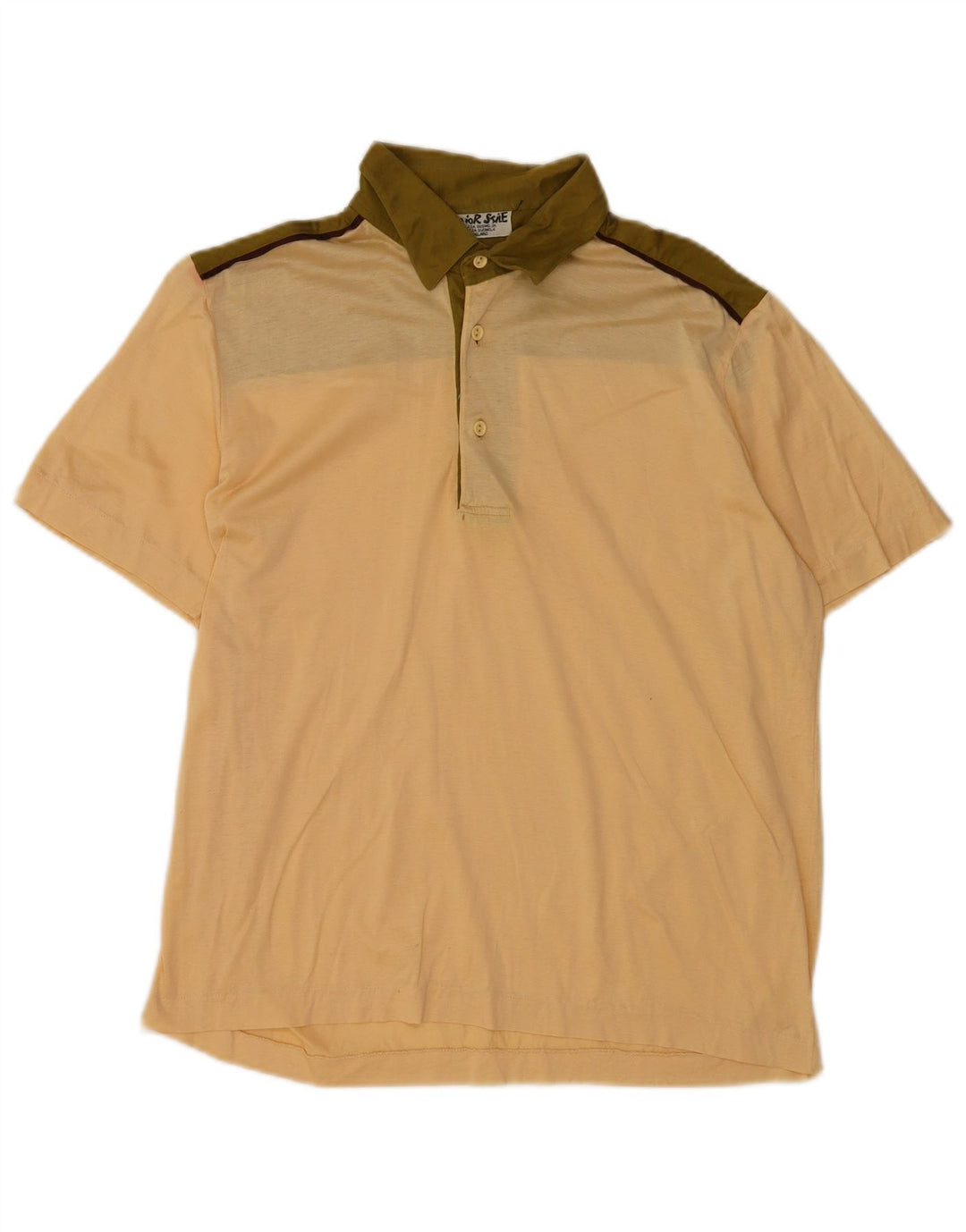 Vintage herre poloshirt IT 50 Medium Beige Colourblock
