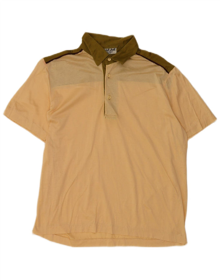 Vintage herre poloshirt IT 50 Medium Beige Colourblock