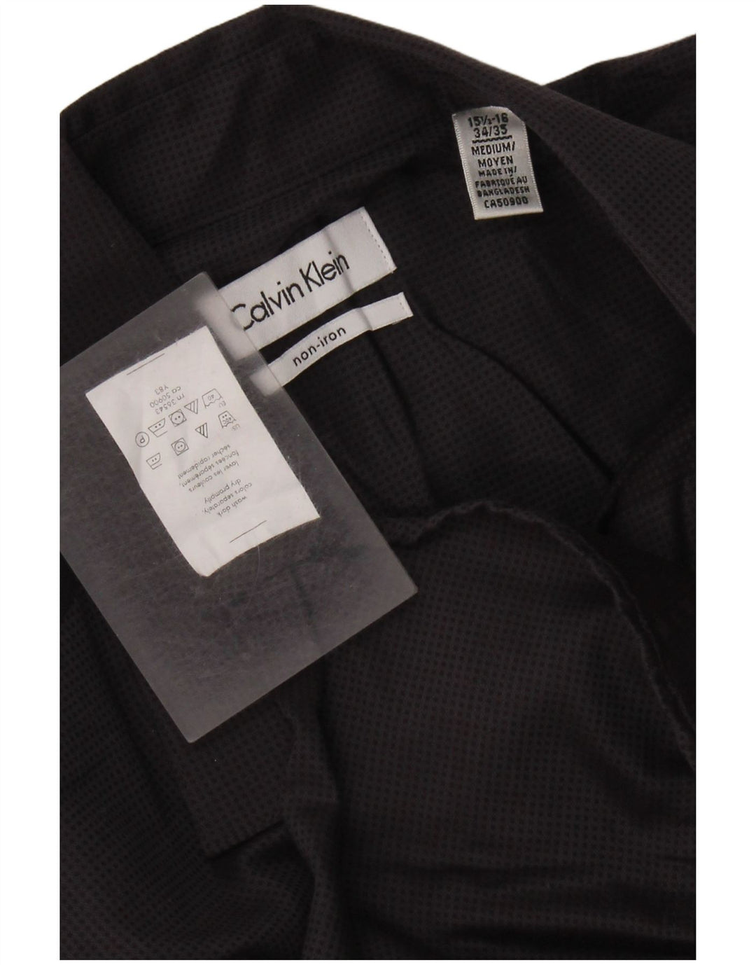 CALVIN KLEIN Herreskjorte str. 15 1/2 16 Mellemgrå plettet bomuld