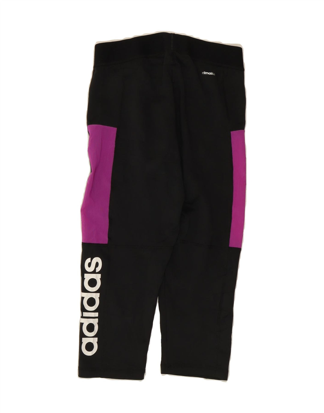 ADIDAS Womens Graphic Capri Leggings UK 8 Small  Black Colourblock Vintage Adidas and Second-Hand Adidas from Messina Hembry 
