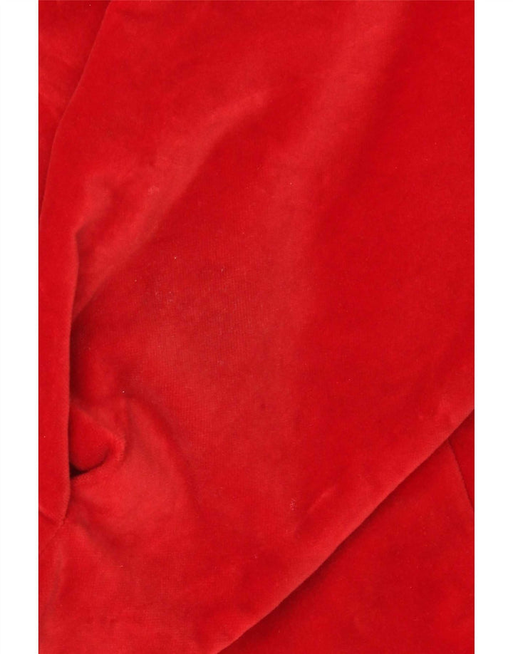 Vintage Dame 5 Button Velvet Blazer Jacket UK 10 Small Red Bomuld