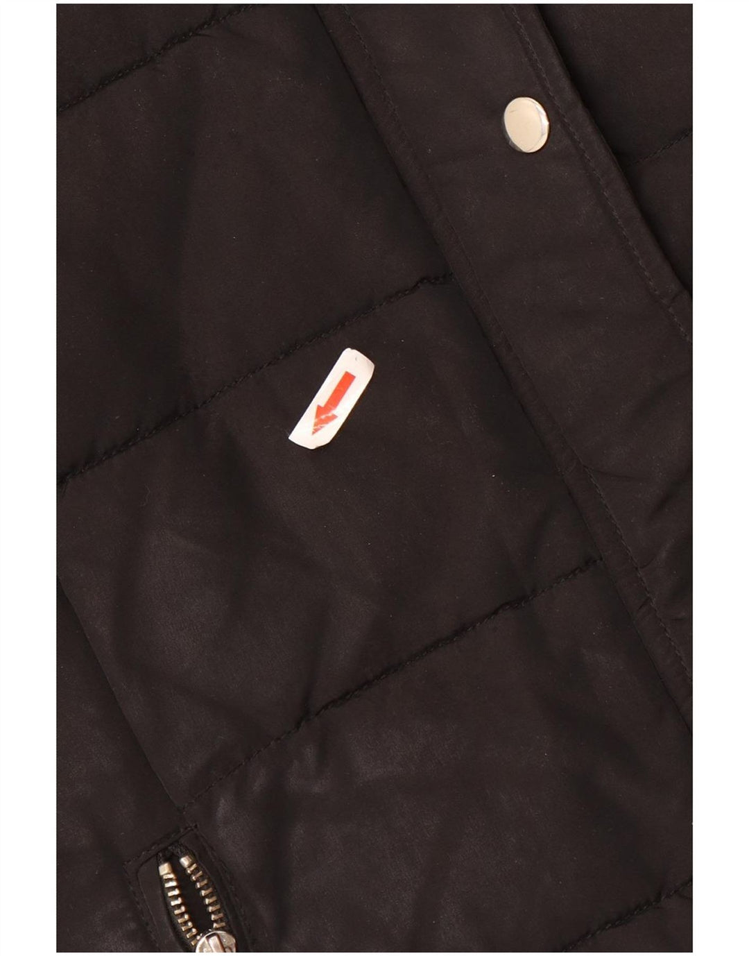 Topshop Polstret hættejakke til kvinder UK 12 Medium Sort Polyester