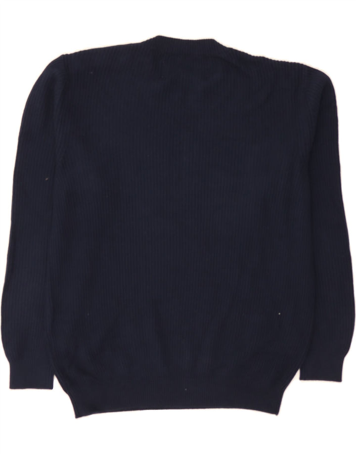 BENETTON Womens Crew Neck Jumper Sweater UK 16 Large Navy Blue Vintage Benetton and Second-Hand Benetton from Messina Hembry 