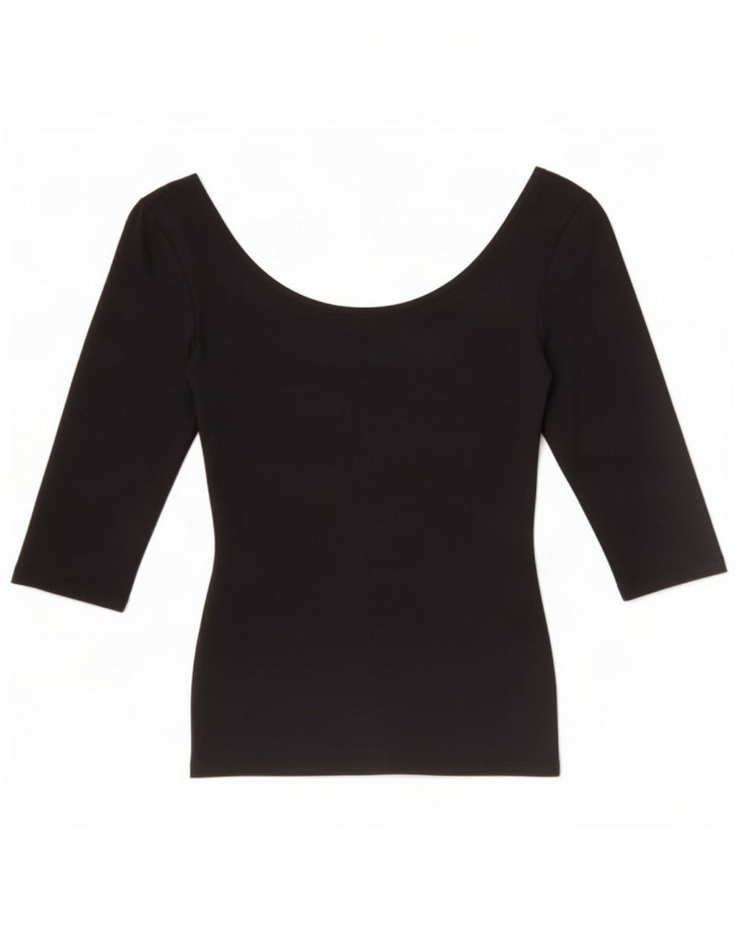 Zara Womens Crop Off Shoulder Top 3/4 ærme UK 8 Lille sort polyamid