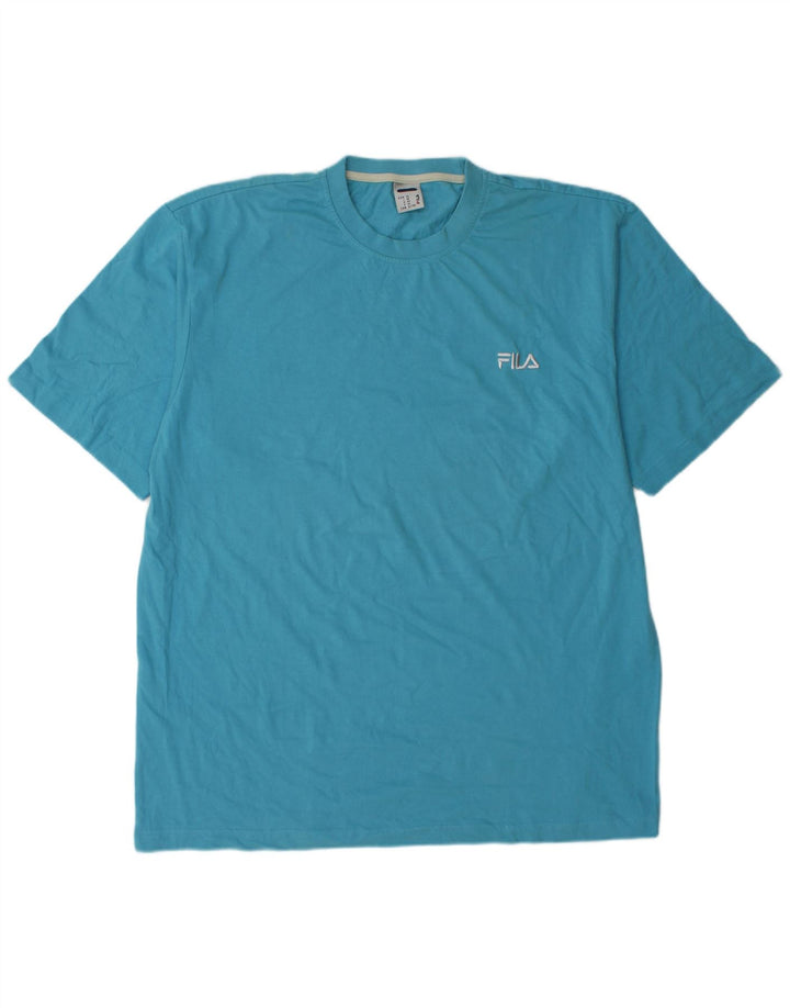 FILA Herre T-Shirt Top XL Blå Bomuld