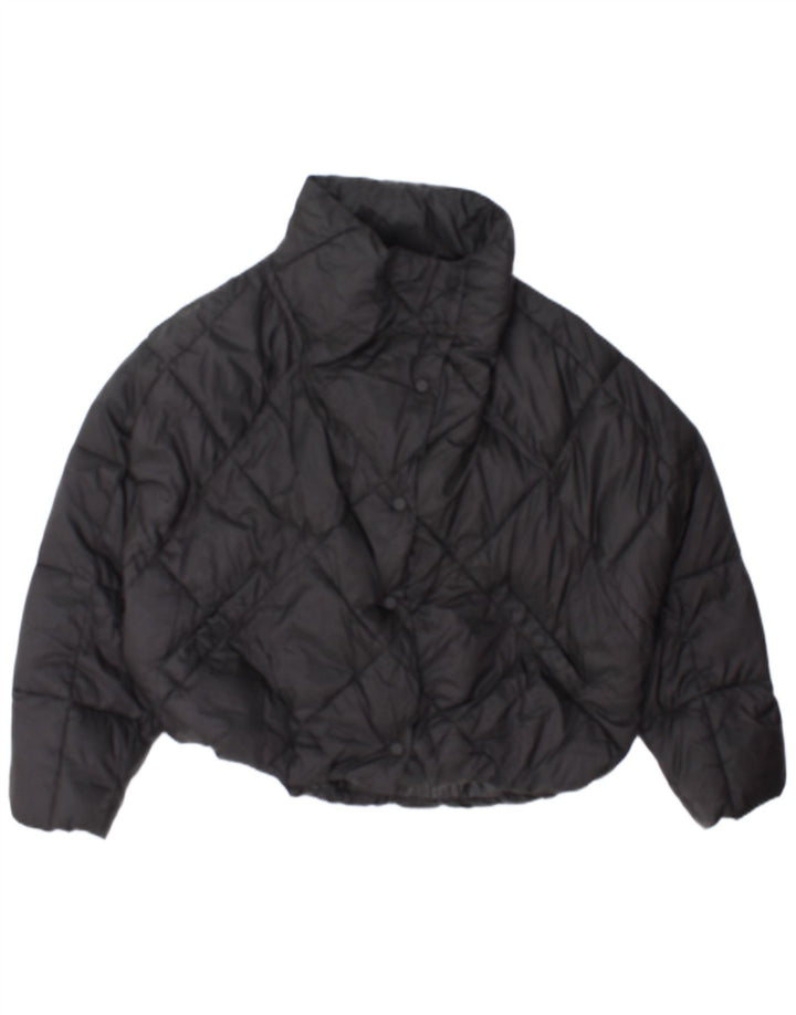 ZARA Oversized polstret jakke til kvinder UK 16 Stor sort polyester