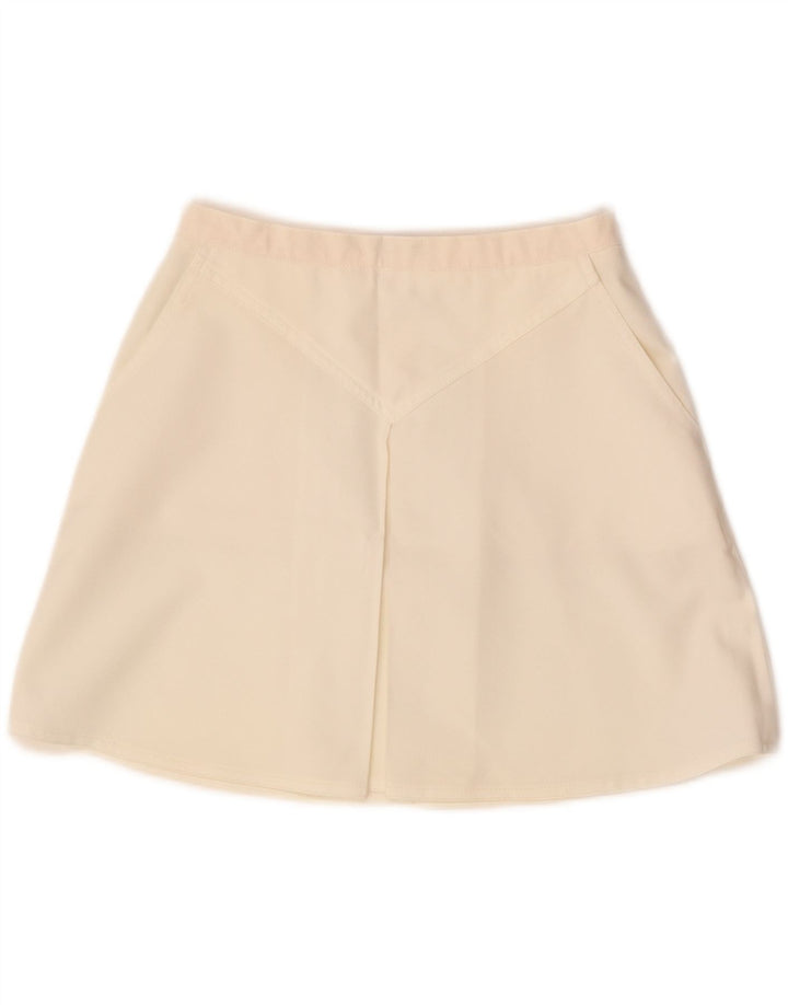 Vintage Dame Højtalje Mini Nederdel IT 46 Large W26 Hvid