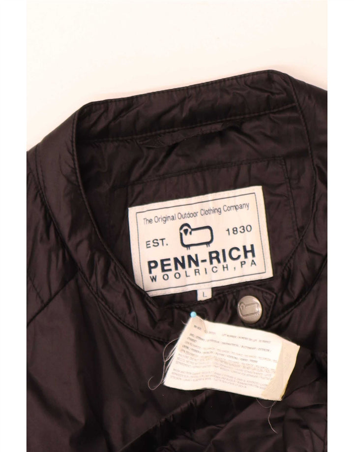Woolrich polstret jakke til kvinder UK 14 Stor sort polyamid