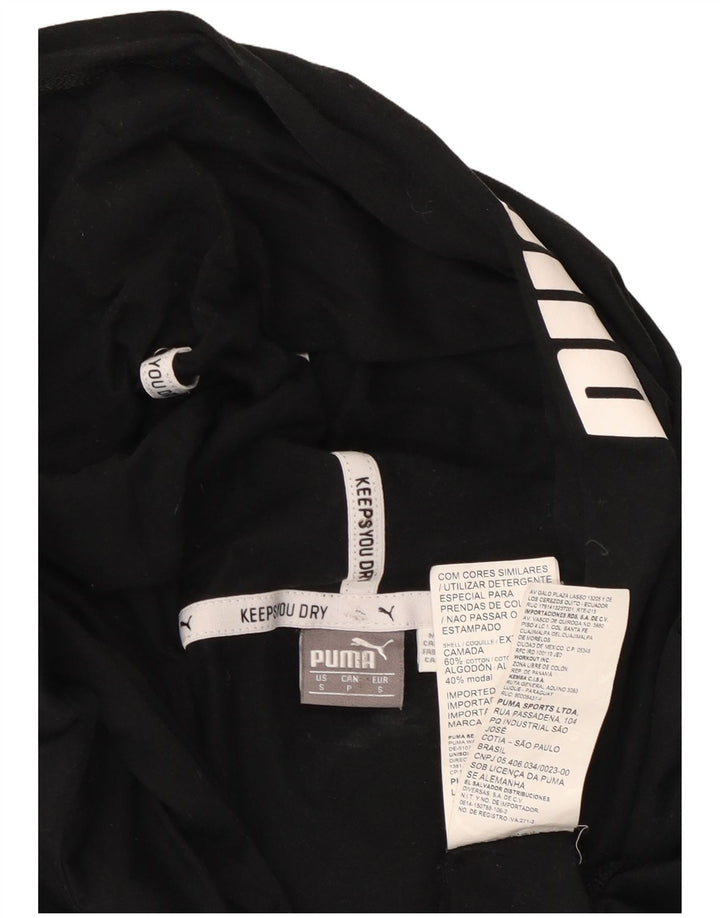 PUMA Grafisk top med hætte til kvinder, langærmet UK 10 Lille sort bomuld