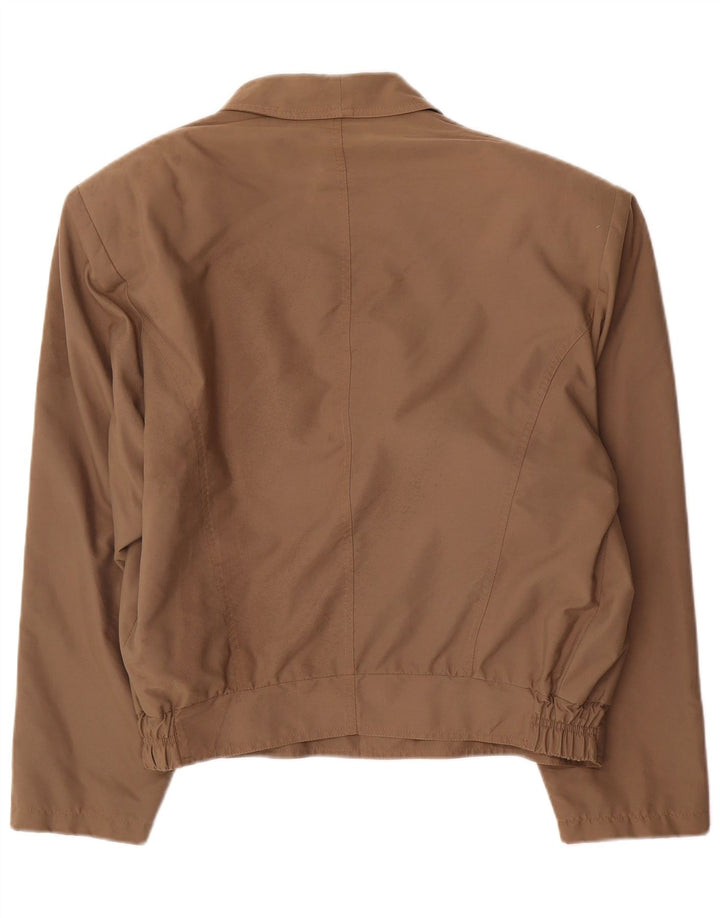 Mancini Herre Dobbeltradet Bomber Jacket UK 42 XL Beige Polyester
