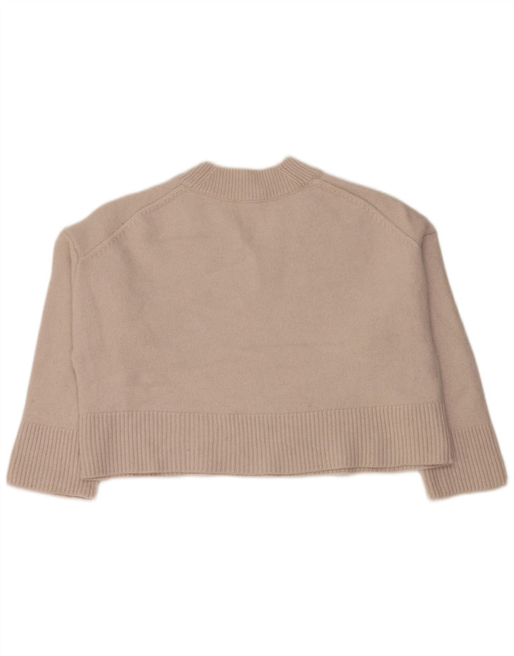 White Stuff Womens Crop V-hals sweater UK 16 Stor grå uld