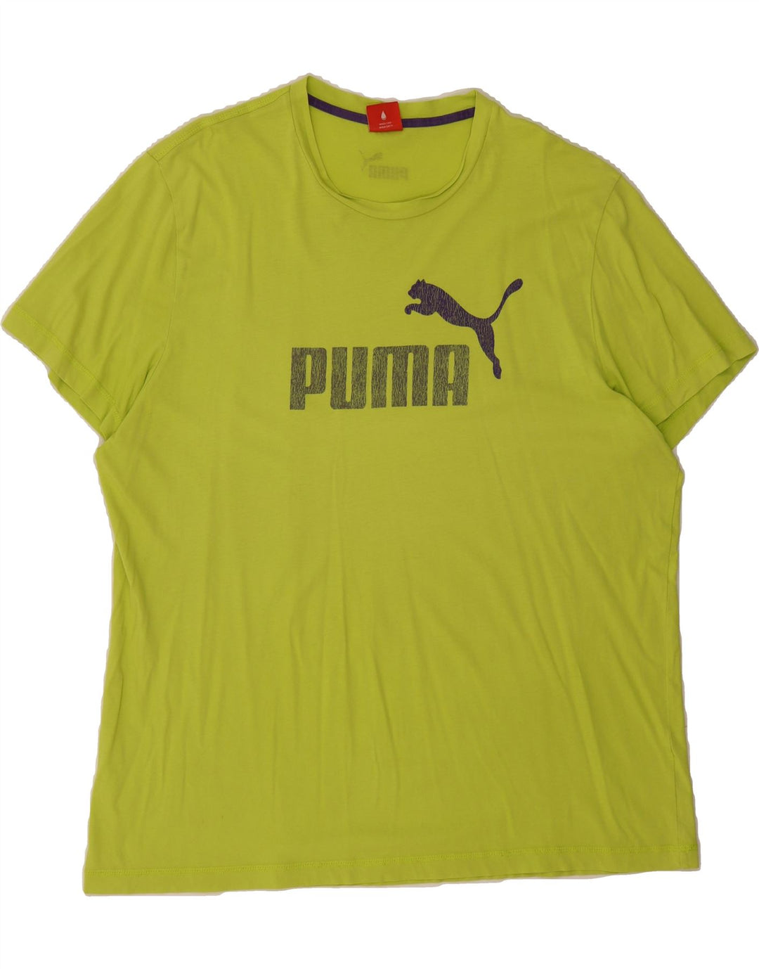 PUMA Mens Graphic T-Shirt Top 2XL Green Vintage Puma and Second-Hand Puma from Messina Hembry 
