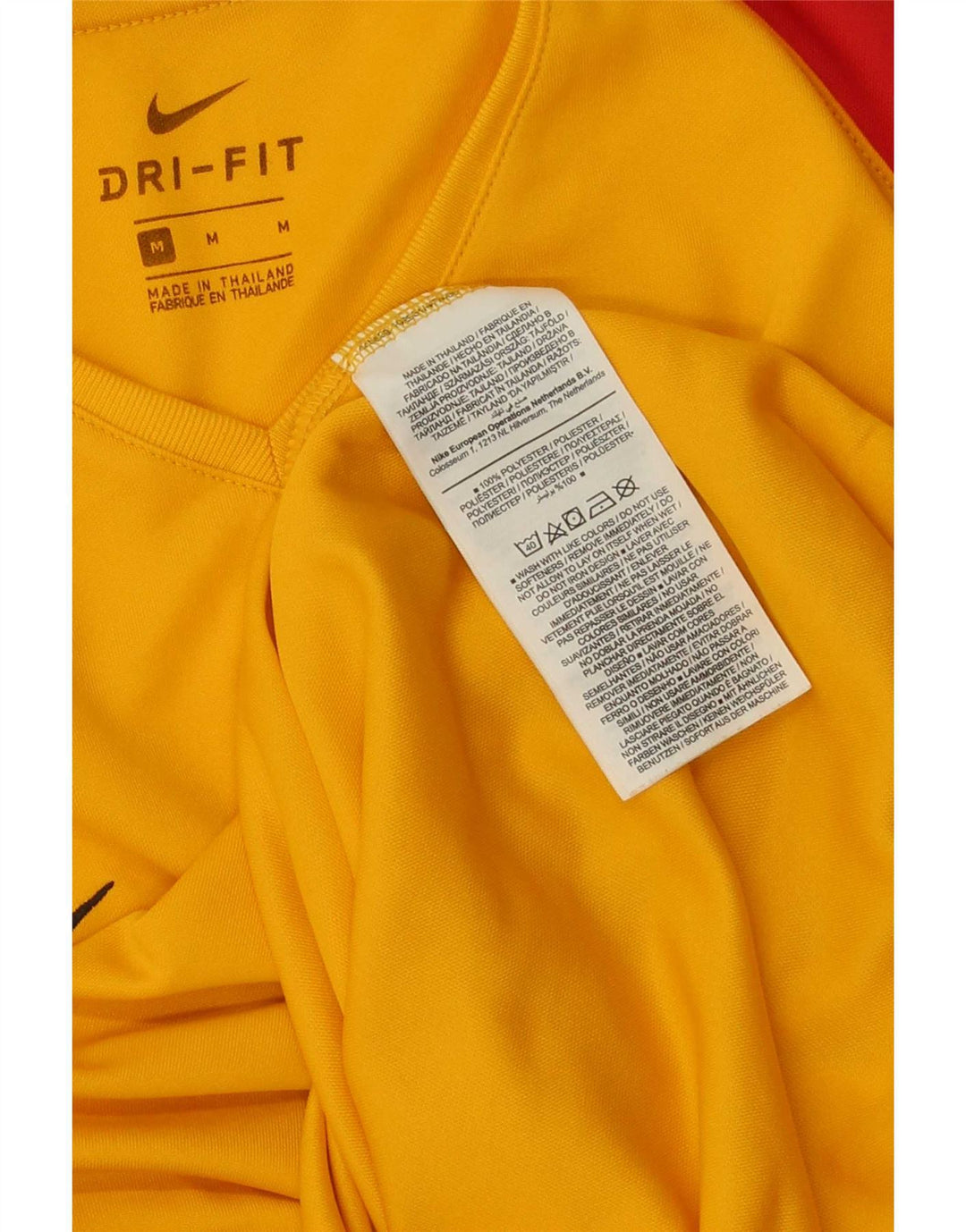 Nike Herre Dri Fit T-shirt Top Medium Gul Colourblock Polyester