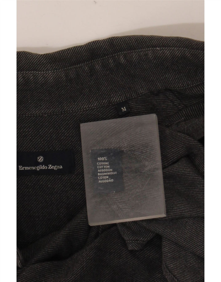 ERMENEGILDO ZEGNA Herreskjorte mellemgrå nålestribet bomuld