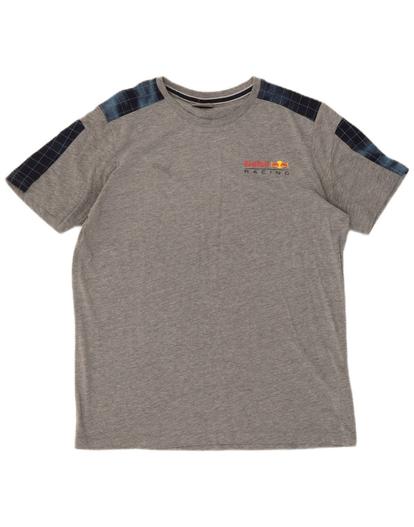Puma Herre T-Shirt Top Medium Grå Colourblock Bomuld