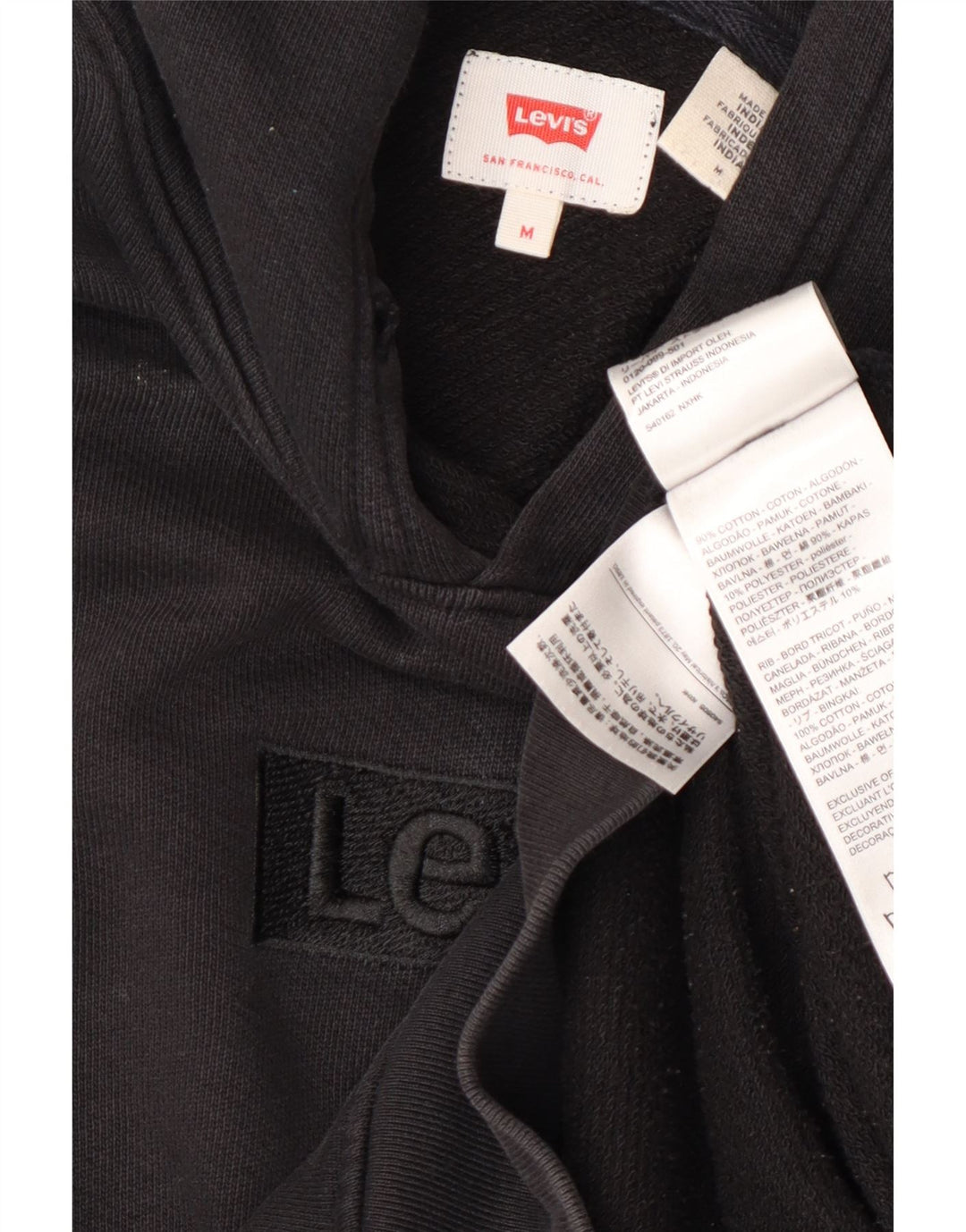Levi's Grafisk hættetrøje til mænd mellem sort bomuld