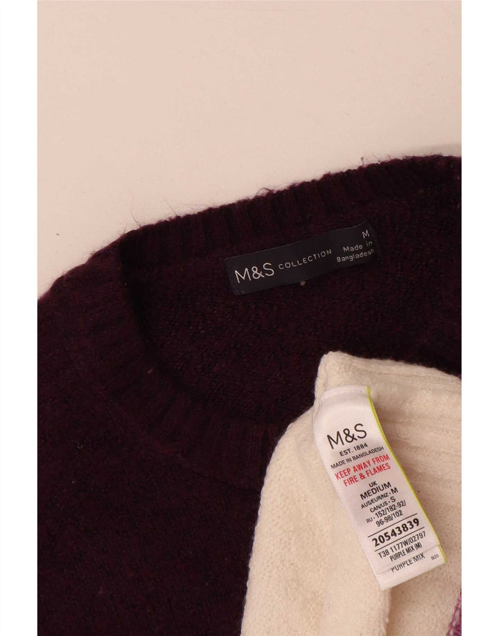 Marks & Spencer Dame sweater med rund hals DK 14 Mellem lilla stribet