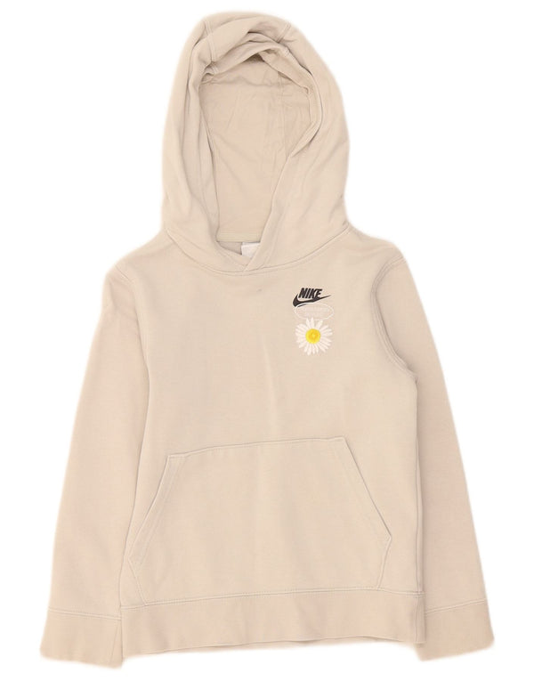 Nike piger grafisk hættetrøje 8-9 år lille beige blomster bomuld