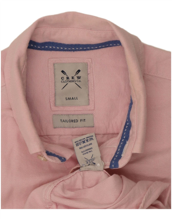 Crew Clothing Herre Skræddersyet Fit Shirt Lille Pink Bomuld