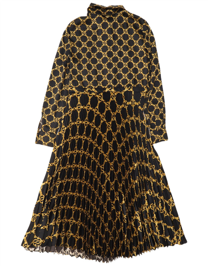Twinset kvinders abstrakt mønster langærmet Maxikjole UK 14 Medium Black