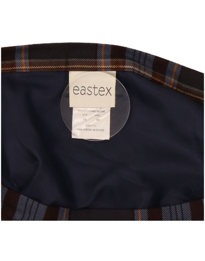 Eastex plisseret nederdel til kvinder str. 18 XL W36 brun ternet polyester