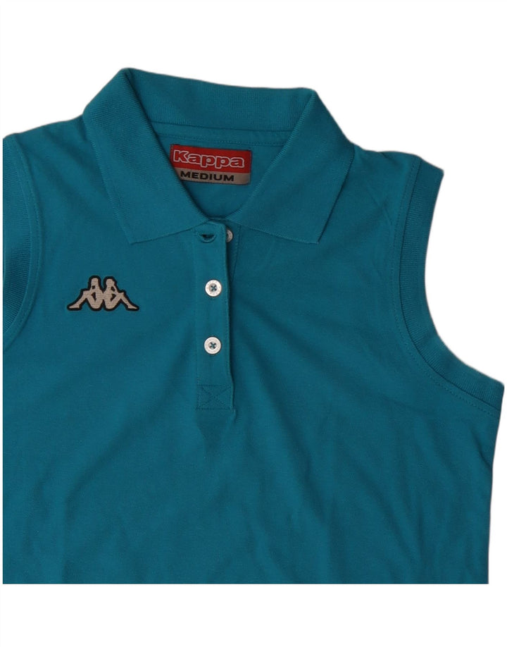 Kappa ærmeløs poloshirt til kvinder UK 12 Medium Blue Bomuld
