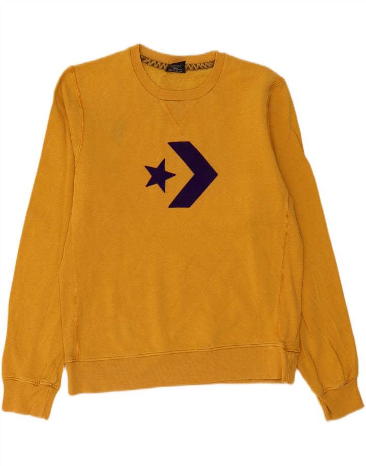 Converse grafisk sweatshirt til mænd, stor gul bomuld