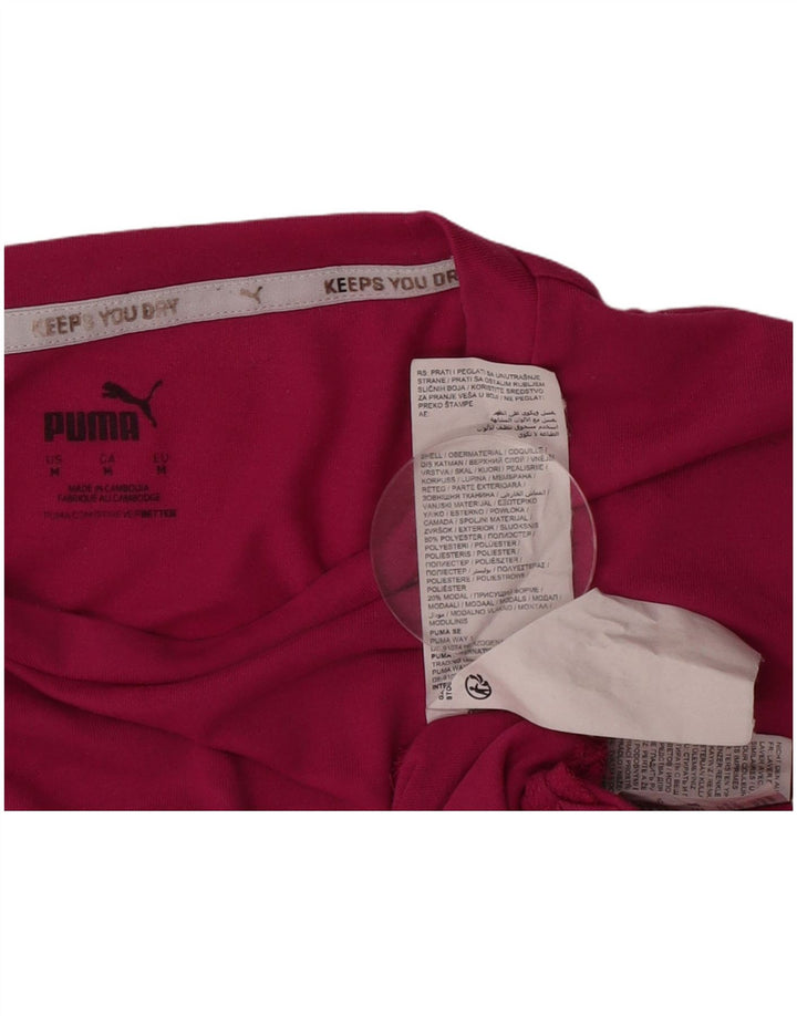 Puma Grafisk T-Shirt Top UK 14 Medium Pink Polyester