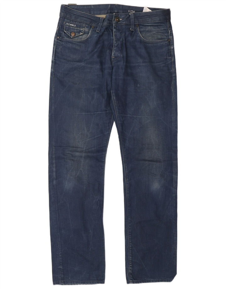 G-STAR Straight Jeans til mænd W33 L34 Blå Bomuld