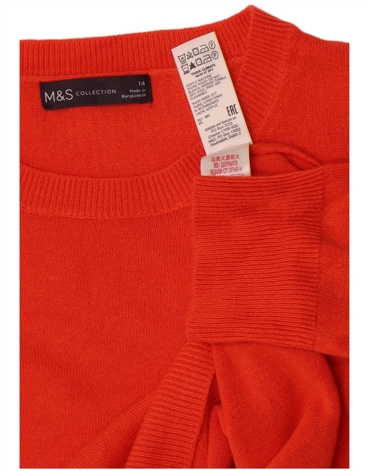 Marks & Spencer Dame sweater med rund hals DK 14 Medium Orange Akryl