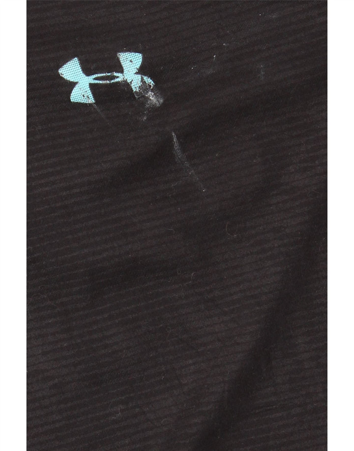 Under Armour Herre Heat Gear Zip Neck Pullover Træningsdragt Top Stor Sort
