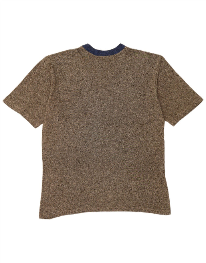 ASICS Herre T-Shirt Top Stor Brun Colourblock Bomuld