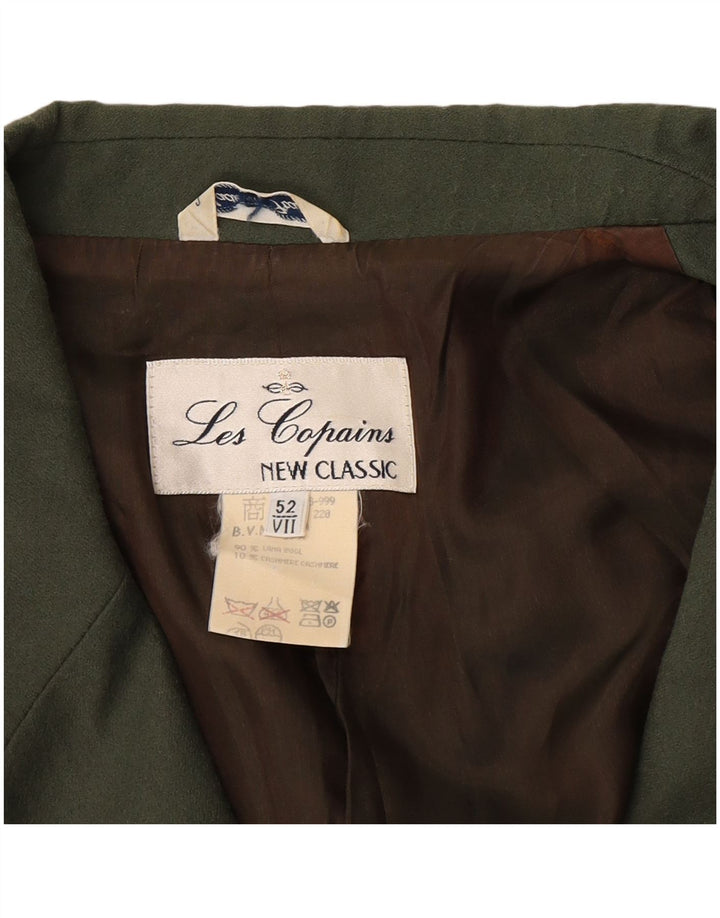 Les Copains Dame 2 Button Blazer Jacket IT 52 2XL Khaki Wool