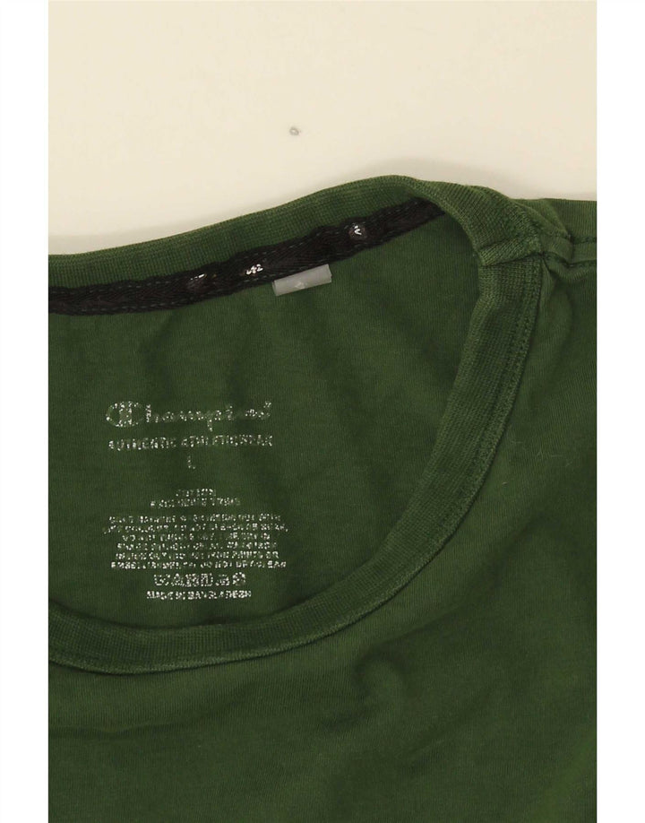 Champion Herre Grafisk T-Shirt Top Stor Grøn Bomuld