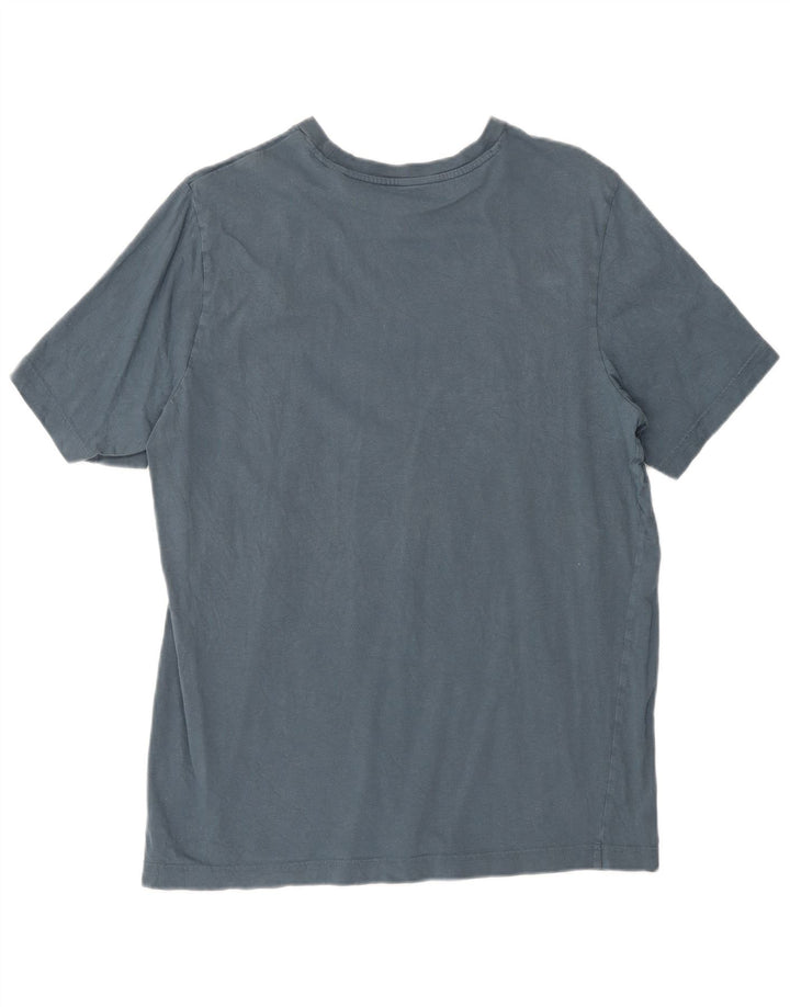 Adidas Grafisk T-shirt top mellemblå bomuld til mænd