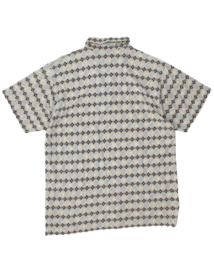 SAVVY Poloshirt med lynlås til mænd Medium Blue Argyle/Diamond Bomuld