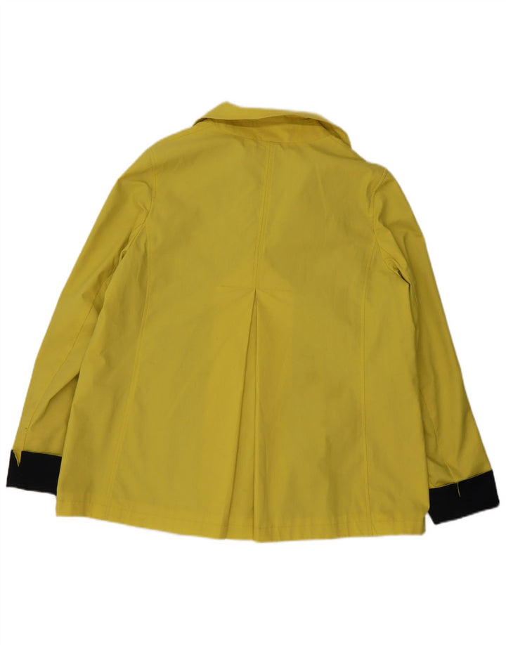 HOBBS Womens Pea Coat UK 14 Large Yellow Colourblock Cotton