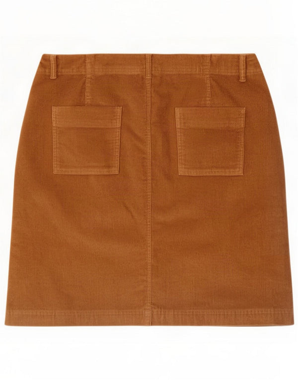 Weird Fish Womens Corduroy Skirt UK 16 Large W34 Beige Cotton