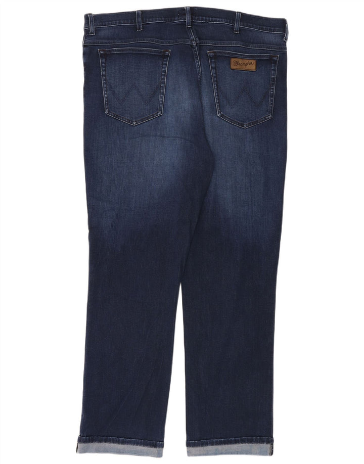 Wrangler Herre Texas Straight Jeans W44 L32 Marineblå Bomuld