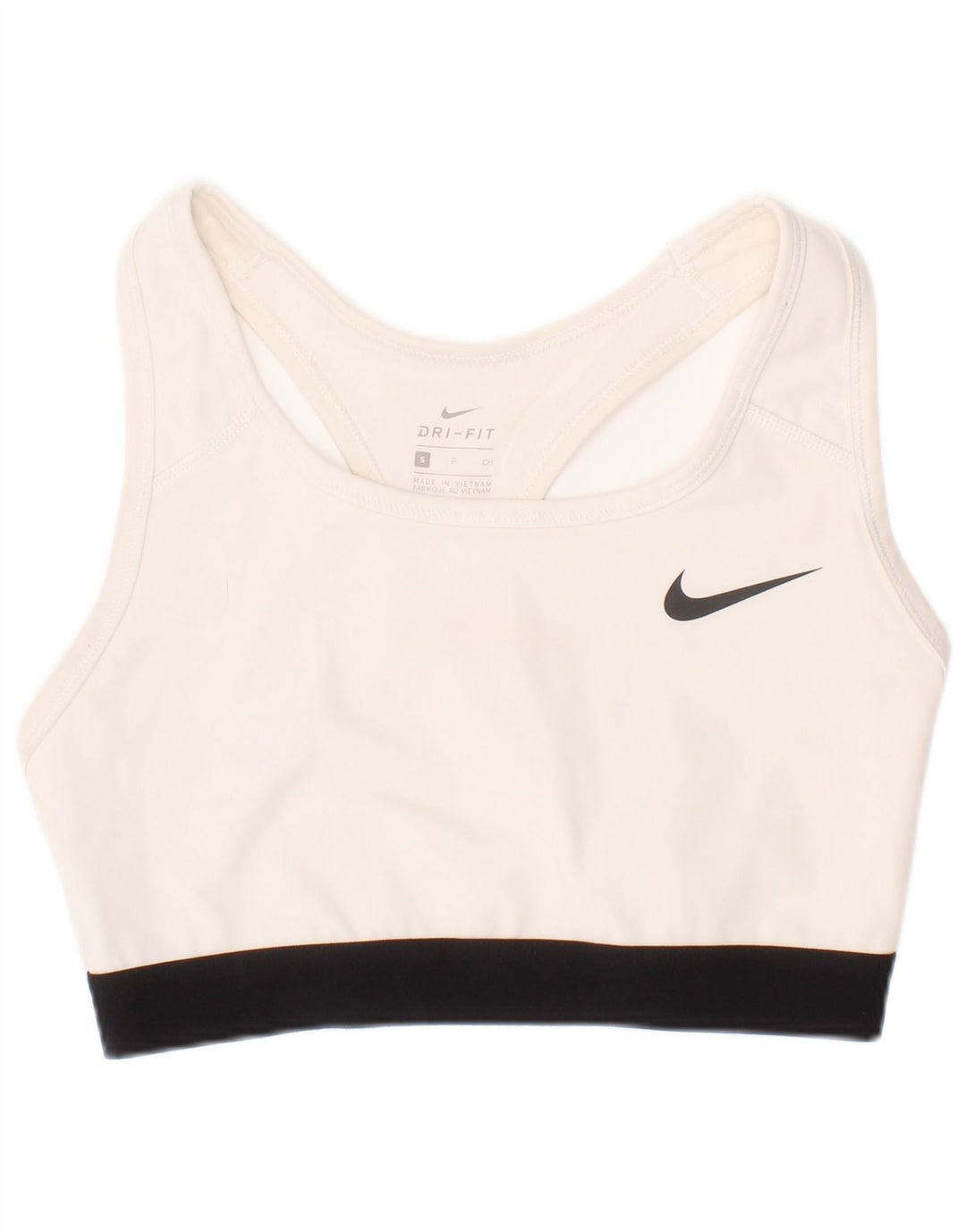 Nike Kvinders Dri Fit Sports Bh Top Small Hvid Polyester Sport