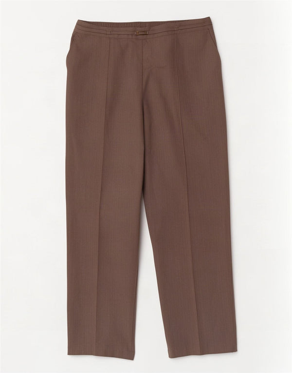Marks & Spencer Womens Cropped Trousers UK 14 Large W34 L26 Brown