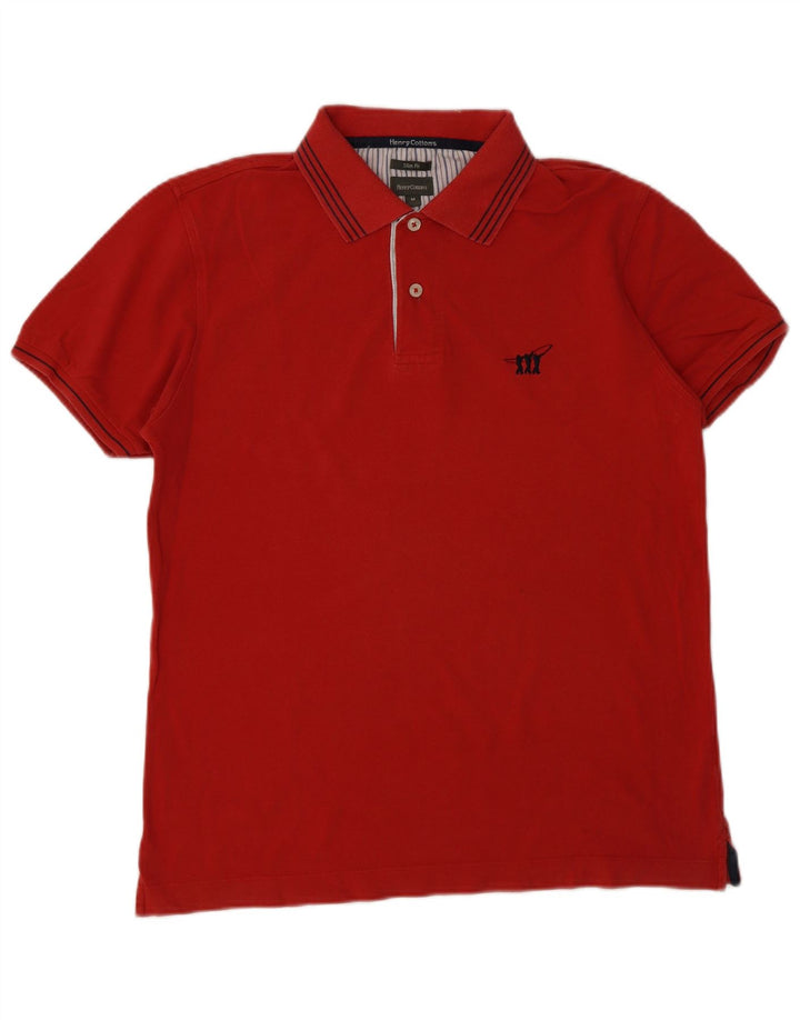 Henry Cottons Herre Slim Fit Polo Shirt Medium Rød Bomuld