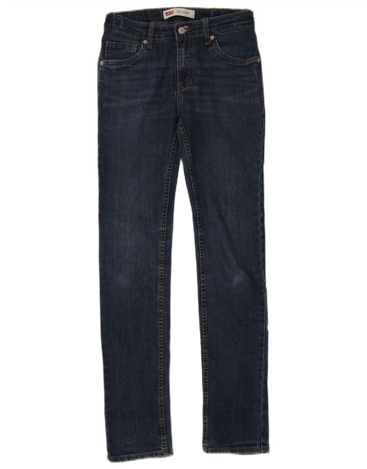 LEVI'S Girls 510 Skinny Jeans 15-16 år W29 L30 Marineblå Bomuld