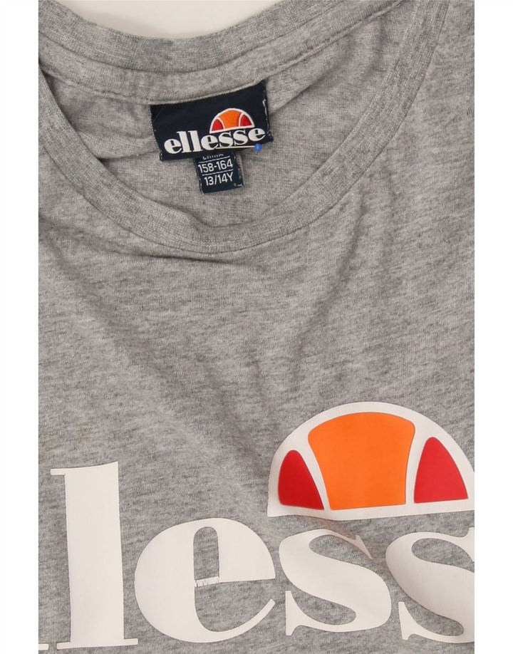 ELLESSE Boys Graphic T-Shirt Top 13-14 Years Grey Cotton Vintage Ellesse and Second-Hand Ellesse from Messina Hembry 