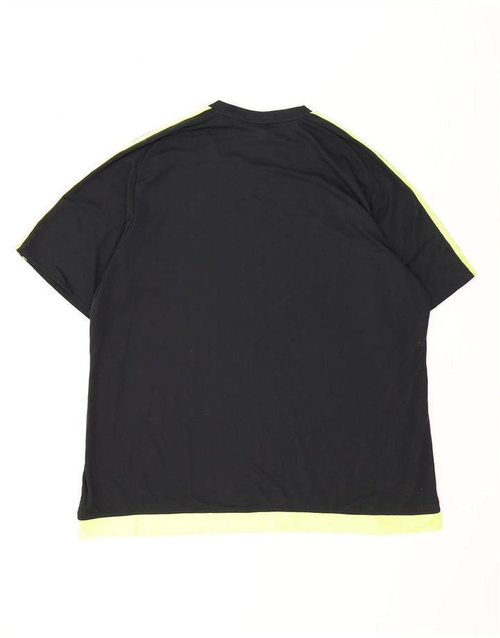 Adidas Herre Climalite T-Shirt Top 2XL Sort Colourblock Polyester
