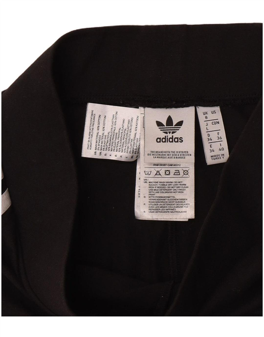 Adidas Dame Leggings UK 8 Small Black Bomuld