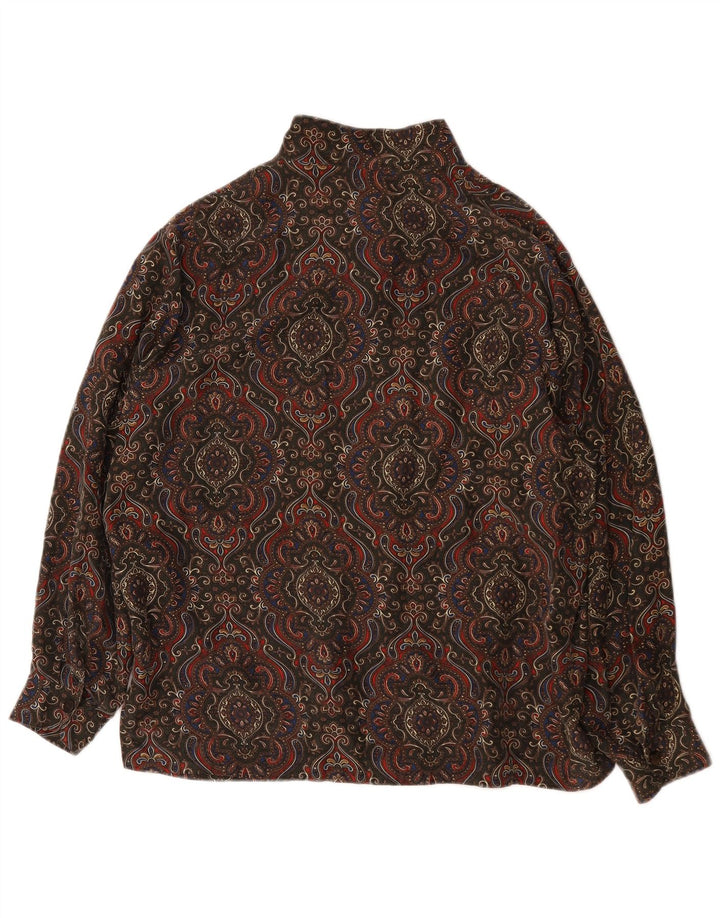 Vintage Dame Oversized Skjorte Bluse UK 14 Medium Multicolored Paisley