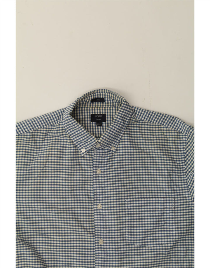 J. CREW Mens Slim Shirt Large Blue Gingham Cotton Vintage J. Crew and Second-Hand J. Crew from Messina Hembry 