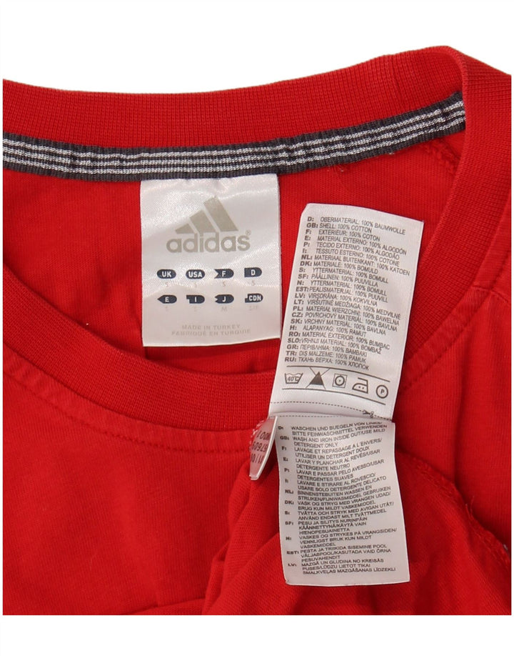 Adidas Herre T-Shirt Top Lille Rød Bomuld